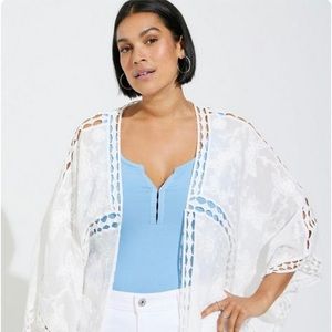 Torrid Crochet Lace Inset Kimono- still in stores!